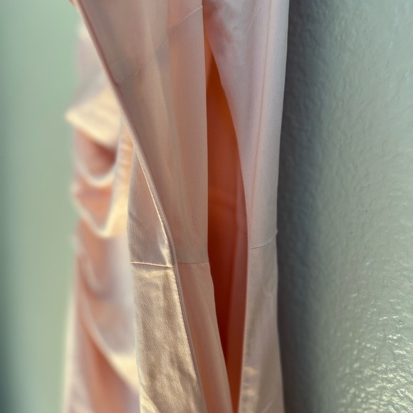 Blush Pink Satin One-Shoulder Maxi Dress - Picture 8 of 12
